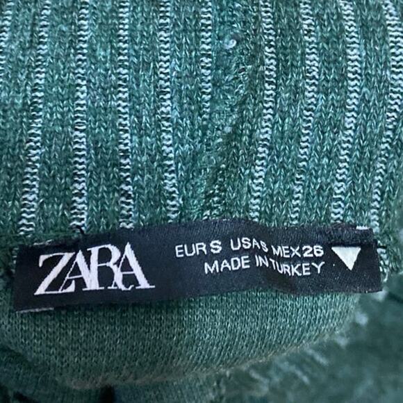 Zara Women's Green Knit Sleeveless Turtleneck Cami Sweater Vest Tank Top Size S - Picture 3 of 4